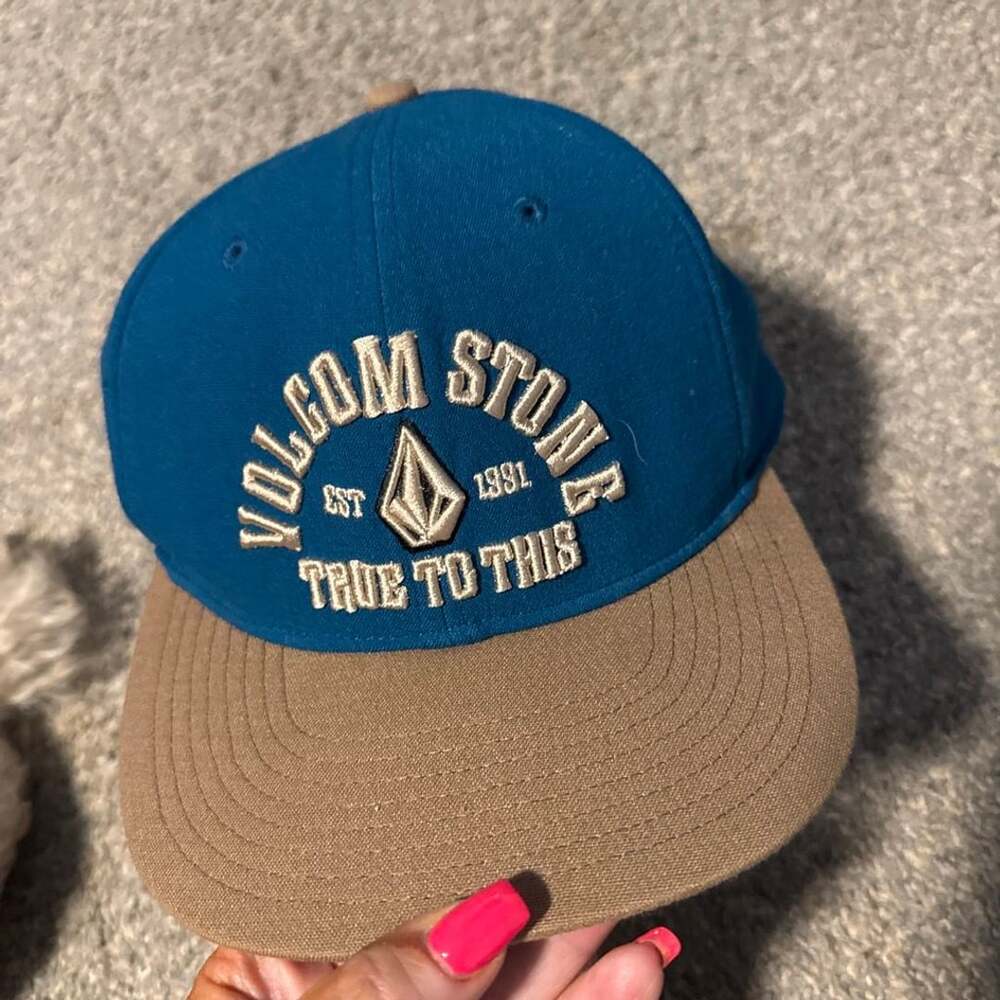 Volcom True To This Snapback Hat O/S Blue Brown